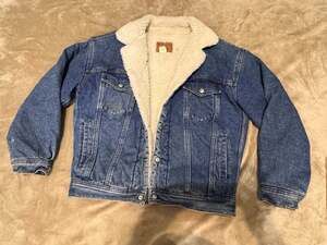 Vintage 90s GAP Work-Force Sherpa Lined Denim Trucker Jacket SMALL